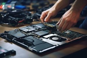 ai-generated-repairing-a-broken-laptop-in-a-workshop-free-photo